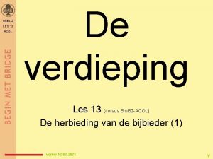 DEEL 2 LES 13 ACOL De verdieping Les