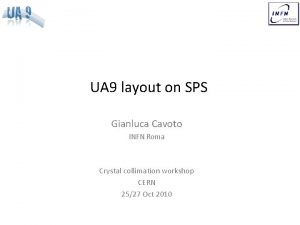 UA 9 layout on SPS Gianluca Cavoto INFN