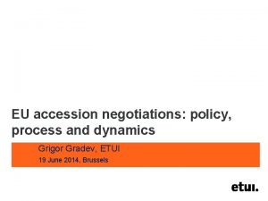 EU accession negotiations policy process and dynamics Grigor