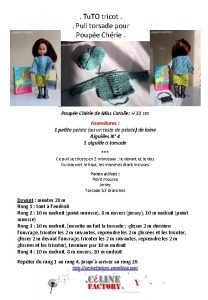 Tu TO tricot Pull torsade pour Poupe Chrie