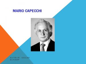 MARIO CAPECCHI AUTEUR OSCAR SCHARF CARRIRE UNIVERSITAIRE Mario