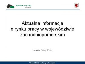 Aktualna informacja o rynku pracy w wojewdztwie zachodniopomorskim