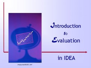 Introduction to Evaluation in IDEA Produced by NICHCY