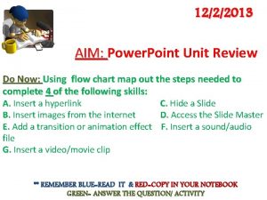 1222013 AIM Power Point Unit Review Do Now