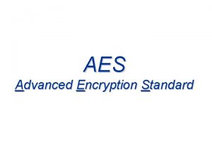AES Advanced Encryption Standard Advanced Encryption Standard Adopted