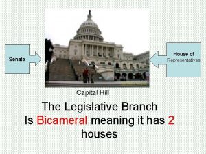 House of Senate Representatives Capital Hill The Legislative