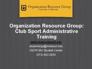 Organization Resource Group Club Sport Administrative ORG Administrative
