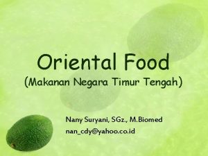 Oriental Food Makanan Negara Timur Tengah Nany Suryani