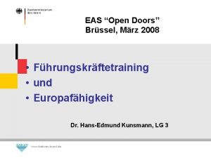 EAS Open Doors Brssel Mrz 2008 Fhrungskrftetraining und