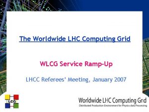 The Worldwide LHC Computing Grid WLCG Service RampUp