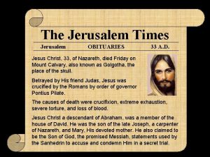 The Jerusalem Times Jerusalem OBITUARIES 33 A D
