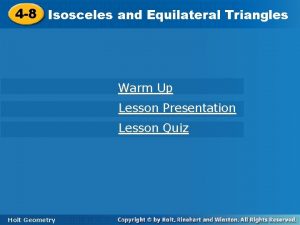 4 8 Triangles 4 8 Isoscelesand Equilateral Triangles