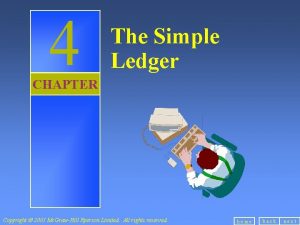 4 The Simple Ledger CHAPTER Copyright 2001 Mc