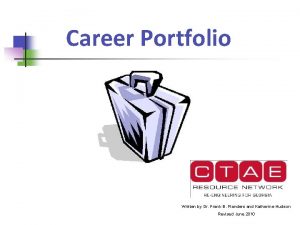 Career Portfolio Written by Dr Frank B Flanders