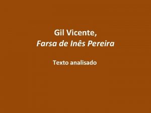 Gil Vicente Farsa de Ins Pereira Texto analisado