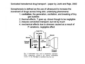 Sonicated transdermal drug transport paper by Joshi and