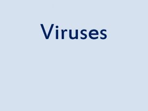 Viruses Characteristics of Viruses Viruses are NOT alive