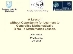 A Lesson without Opportunity for Learners to Generalise