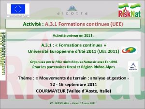 Activit A 3 1 Formations continues UEE Activit