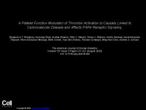 A Platelet Function Modulator of Thrombin Activation Is