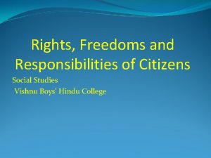 Rights Freedoms and Responsibilities of Citizens Social Studies