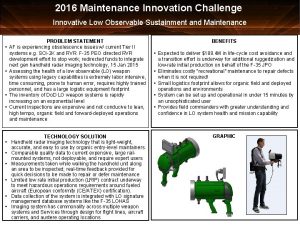 2016 Maintenance Innovation Challenge Innovative Low Observable Sustainment