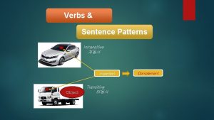 Verbs Sentence Patterns Intransitive imperfect Object Transitive Complement