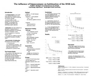 The influence of hippocampus on habituation of the