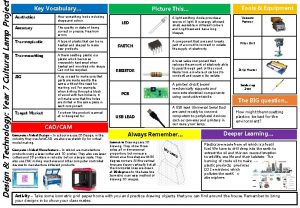 Design Technology Year 7 Cultural Lamp Project Key
