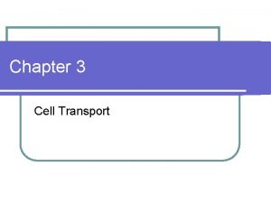 Chapter 3 Cell Transport Cellular Physiology Membrane Transport