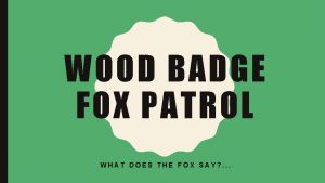 WOOD BADGE FOX PATROL WHAT DOES THE FOX