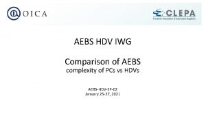 AEBS HDV IWG Comparison of AEBS complexity of