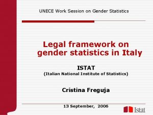 UNECE Work Session on Gender Statistics Legal framework