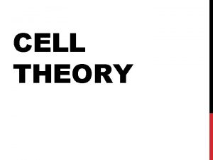 CELL THEORY CELL THEORY The Wacky History of