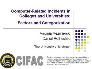 ComputerRelated Incidents in Colleges and Universities Factors and