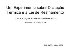 Um Experimento sobre Dilatao Trmica e a Lei