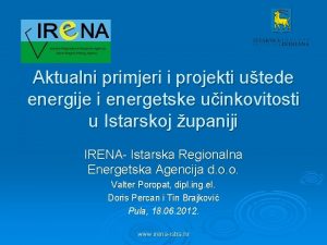 Aktualni primjeri i projekti utede energije i energetske