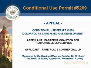 Conditional Use Permit 5209 APPEAL CONDITIONAL USE PERMIT