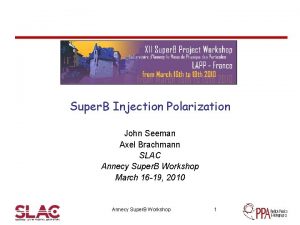 Super B Injection Polarization John Seeman Axel Brachmann