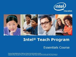 Intel Teach Program Essentials Course Programs of the