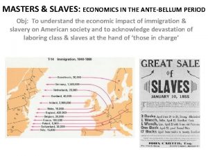 MASTERS SLAVES ECONOMICS IN THE ANTEBELLUM PERIOD Obj