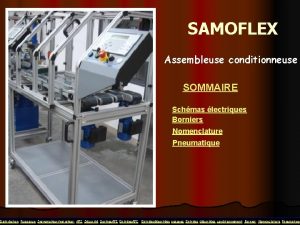 SAMOFLEX Assembleuse conditionneuse SOMMAIRE Schmas lectriques Borniers Nomenclature