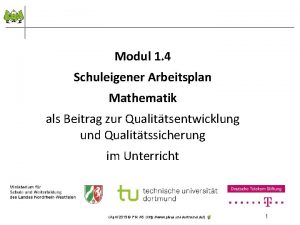 Modul 1 4 Schuleigener Arbeitsplan Mathematik als Beitrag