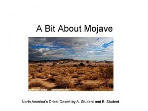 A Bit About Mojave North Americas Driest Desert