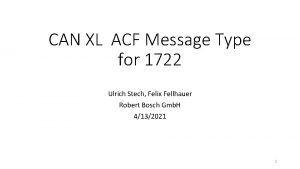 CAN XL ACF Message Type for 1722 Ulrich