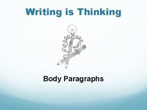 Writing is Thinking Body Paragraphs Body Paragraph Construction