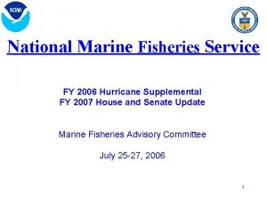 National Marine Fisheries Service FY 2006 Hurricane Supplemental