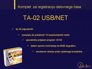 Komplet za registracijo delovnega asa TA02 USBNET do