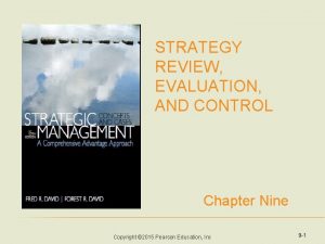 STRATEGY REVIEW EVALUATION AND CONTROL Chapter Nine Copyright