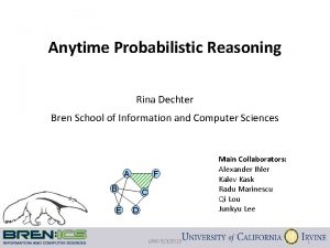 Anytime Probabilistic Reasoning Rina Dechter Bren School of